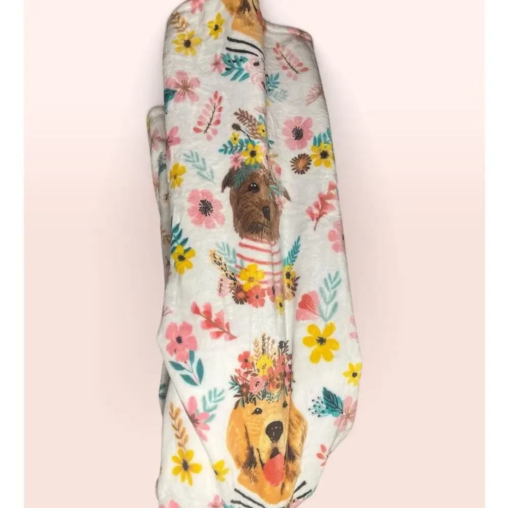 Berkshire featuring Mia Charro Dogs and Floral Decorative Throw 50 x 70